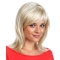 Mature Straight Layered With Bangs Monofilament Top Lace Front Blonde  Synthetic Long Women Wigs