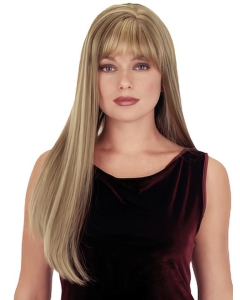 26'' Stylish Blonde Straight With Bangs Capless Long Synthetic Women Wigs 26'' Stylish Blonde Straight With Bangs Capless Long Synthetic Women Wigs