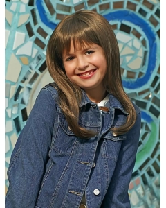 Nice  Monofilament Brown Lace Front Straight With Bangs Long Synthetic Kids Wigs Nice  Monofilament Brown Lace Front Straight With Bangs Long Synthetic Kids Wigs