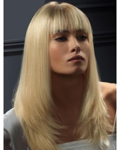 18'' Straight With Bangs Blonde Lace Front Remy Human Hair Wholesome Long Women Wigs 18'' Straight With Bangs Blonde Lace Front Remy Human Hair Wholesome Long Women Wigs