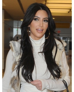 Impressive Black Straight Without Bangs Capless Long  Remy Human Hair Women Kim Kardashian Wigs Impressive Black Straight Without Bangs Capless Long  Remy Human Hair Women Kim Kardashian Wigs