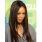 Natural  Brown Straight Without Bangs Lace Front Long Synthetic Women Tyra Banks Wigs
