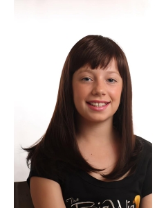 Fashionable Brown Straight With Bangs Capless Long Synthetic Kids Wigs Fashionable Brown Straight With Bangs Capless Long Synthetic Kids Wigs