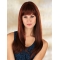 20''Great 100% Hand-Tied Monofilament Straight With Bangs Synthetic Long Women Wigs