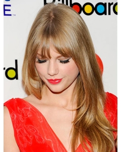 Glamorous Blonde Straight With Bangs 100% Hand-Tied Monofilament Long Human Hair Women Taylor Swift Wigs Glamorous Blonde Straight With Bangs 100% Hand-Tied Monofilament Long Human Hair Women Taylor Swift Wigs