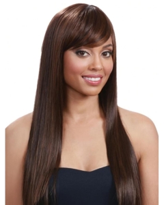 Refined Auburn Straight With Bangs Capless Long Human Hair Wigs & Half Wigs Refined Auburn Straight With Bangs Capless Long Human Hair Wigs & Half Wigs