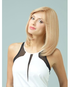 13'' Medium Length Straight With Bangs Blonde Monofilament Remy Human Hair Gentle Long Women Wigs 13'' Medium Length Straight With Bangs Blonde Monofilament Remy Human Hair Gentle Long Women Wigs