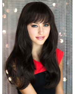 Gorgeous Black Straight With Bangs Capless Synthetic Long Women Wigs Gorgeous Black Straight With Bangs Capless Synthetic Long Women Wigs