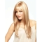 Designed Straight Blonde  With Bangs Monofilamen Lace Front Synthetic  Long Women Wigs