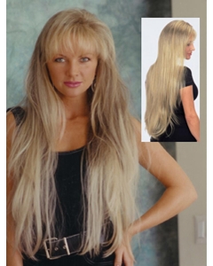 30'' Blonde Straight With Bangs Capless Synthetic Glamorous Long Women Wigs 30'' Blonde Straight With Bangs Capless Synthetic Glamorous Long Women Wigs
