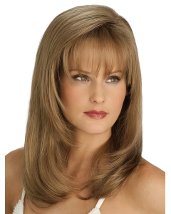 Straight Layered With Bangs Monofilament Lace Front Brown Synthetic  New Long Women Wigs Straight Layered With Bangs Monofilament Lace Front Brown Synthetic  New Long Women Wigs