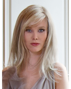 Easeful Blonde Straight 100% Hand-Tied Mono Top Long  Synthetic Wigs Easeful Blonde Straight 100% Hand-Tied Mono Top Long  Synthetic Wigs
