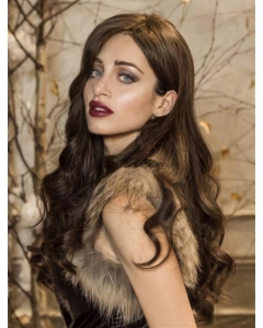18'' Brown Wavy Without Bangs 100% Hand-Tied Monofilament Long Remy Human Hair Women Wigs 18'' Brown Wavy Without Bangs 100% Hand-Tied Monofilament Long Remy Human Hair Women Wigs
