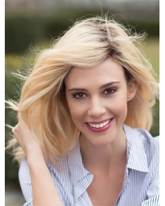 16" Blonde Wavy Without Bangs Layered 100% Hand-Tied Ombre/2 tone Long Human Hair Wigs 16" Blonde Wavy Without Bangs Layered 100% Hand-Tied Ombre/2 tone Long Human Hair Wigs