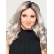 18'' Long  Wavy Without Bangs Ombre/2 tone Monofilament Grey Synthetic Ladies Wigs