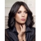 16'' Wavy Without Bangs Black Capless Long Remy Human Hair Women  Wig