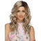 16'' Long Wavy Without Bangs Lace Front Top Blonde Synthetic Layered Women wigs