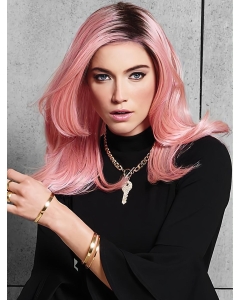 16" Pink Wavy Convenient Without Bangs Lace Front Synthetic Women Wigs 16" Pink Wavy Convenient Without Bangs Lace Front Synthetic Women Wigs