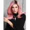 16" Pink Wavy Convenient Without Bangs Lace Front Synthetic Women Wigs