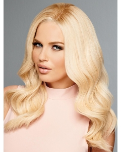 16'' Blonde Wavy Without Bangs 100% Hand-Tied Monofilament Human Hair Women Wigs 16'' Blonde Wavy Without Bangs 100% Hand-Tied Monofilament Human Hair Women Wigs