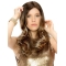 18" Wavy Without Bangs Monofilament Beautiful Long Synthetic Women Wigs