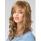 Copper 16"  Wavy With Bangs Capless Long  Synthetic Women Wigs