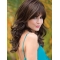 Brown 18" Wavy With Bangs Capless Long Synthetic Women Wigs