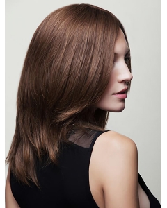 16" Wavy Brown Layered Monofilament Lace Front Long Human Hair Women Wigs 16" Wavy Brown Layered Monofilament Lace Front Long Human Hair Women Wigs