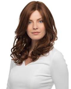 16'' Wavy Brown Layered 100% Hand-Tied Monofilament  Human Hair Women Wigs 16'' Wavy Brown Layered 100% Hand-Tied Monofilament  Human Hair Women Wigs
