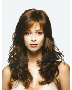 Preferential Wavy With Bangs Monofilament Lace Front  Remy Human Hair Long Wigs Preferential Wavy With Bangs Monofilament Lace Front  Remy Human Hair Long Wigs