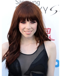 18" Auburn Wavy With Bangs Capless Human Hair Carly Rae Jepsen Wigs 18" Auburn Wavy With Bangs Capless Human Hair Carly Rae Jepsen Wigs