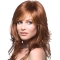15''Hairstyles Auburn Wavy With Bangs Capless Long Human Hair Wigs