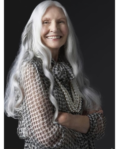 26'' Long Wavy Without Bangs Full Lace Remy Human Hair Grey Wigs for Lady 26'' Long Wavy Without Bangs Full Lace Remy Human Hair Grey Wigs for Lady