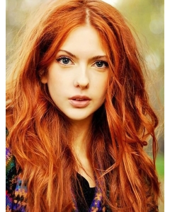 22'' Fashionable Long Wavy Without Bangs Full Lace Copper Human Hair Women Wigs 22'' Fashionable Long Wavy Without Bangs Full Lace Copper Human Hair Women Wigs