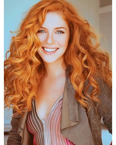 18'' Popular Long Wavy Without Bangs Capless Copper Human Hair Women Wigs 18'' Popular Long Wavy Without Bangs Capless Copper Human Hair Women Wigs