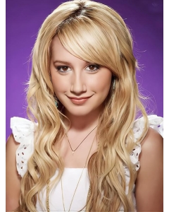 Stylish Blonde Wavy Monofilament Lace Front Long Human Hair Women Wigs Stylish Blonde Wavy Monofilament Lace Front Long Human Hair Women Wigs