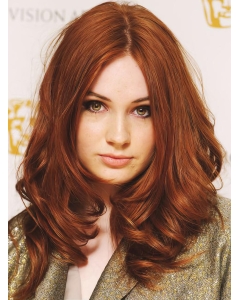18'' Comfortable Long Wavy Without Bangs Capless Copper Human Hair Wigs 18'' Comfortable Long Wavy Without Bangs Capless Copper Human Hair Wigs