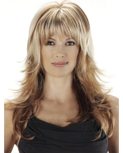 Pleasing Blonde Wavy With Bangs Lace Front Long Synthetic  Women Wigs Pleasing Blonde Wavy With Bangs Lace Front Long Synthetic  Women Wigs