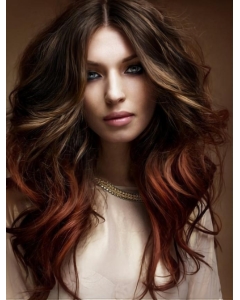 20" Wavy Without Bangs Lace Front Long Two Tone Human Hair Wigs 20" Wavy Without Bangs Lace Front Long Two Tone Human Hair Wigs