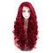 24 Inches Long Wavy Without Bangs Lace Front Red Synthetic Women Wigs