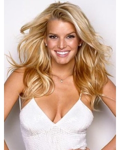18''  long wavy Without Bangs Lace Fornt 100% human remy hair Jessica Simpson hot and sporty wig  18''  long wavy Without Bangs Lace Fornt 100% human remy hair Jessica Simpson hot and sporty wig