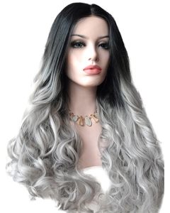 22" Wavy Without Bangs Long Lace Front Human Hair Ombre Wigs 22" Wavy Without Bangs Long Lace Front Human Hair Ombre Wigs