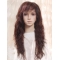 22'' Soft Auburn Wavy With Bangs 100% Hand-Tied Remy Human Hair Long Women Wigs