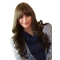22'' Monofilament Wavy With Full Bangs Monofialment Lace Front Remy Human Hair Long Women Wigs