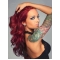 20'' Sexy Long Wavy Lace Front Red 100% Human Hair  Wig