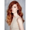 20'' Great Long Wavy Hand Tied Copper Human Hair Wigs 