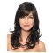 20'' Graceful Black Wavy With Bangs Capless Long Human Hair Women Wigs