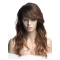 20'' Wavy With Bangs  Monofilament Top Long Ombre Hair Color Human Hair Wigs