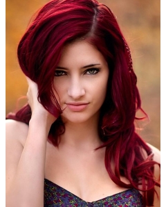 Elegent Red 18 Inches Wavy Lace Front Human Wigs Elegent Red 18 Inches Wavy Lace Front Human Wigs