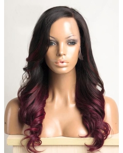 Ombre Hair Color Long Wavy 100% Human Hair Full Lace Wig Ombre Hair Color Long Wavy 100% Human Hair Full Lace Wig